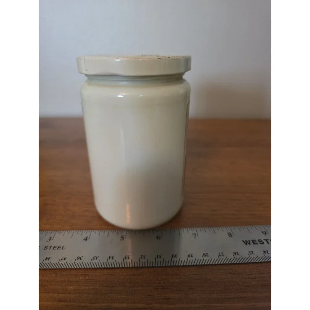 Vintage James Keiller Son Dundee Orange Marmalade Jar 16 oz Milk Glass White Lid